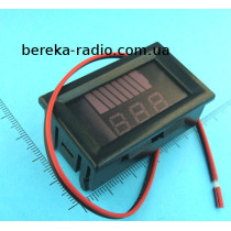 Індикатор заряду акумулятора 12-60V з 8-ми сегм. LED інд. і 3-х розр. вольтметром 12-60V , 0.56`` си