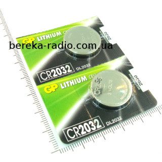 Батарея CR2032 GP Lithium Cell, 3V, відривний блістер