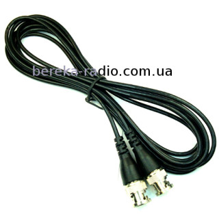 Шнур шт. BNC - шт. BNC, Cu, d=4mm, чорний, 3м