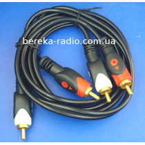 Шнур 2RCA x 2RCA, gold HQ, 1.2m