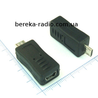 Перехідник шт. micro USB - гн. mini USB, пластик