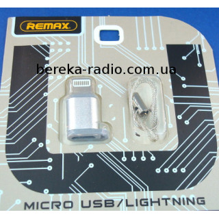 Перехідник OTG шт. Lighting - гн. micro USB, Remax Visual RA-USB2, silver