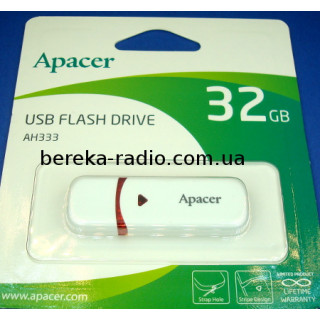 USB Flash 32GB Apacer AH333, USB 2.0, white