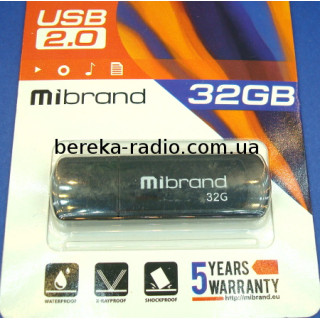 USB Flash 32GB Mibrand Grizzly, USB 2.0, black