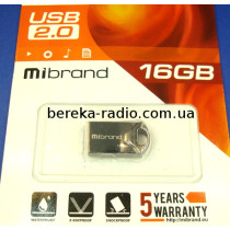 USB Flash 16GB Mibrand Hawk mini, USB 2.0, metal black