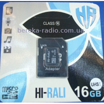 Карта пам`яті micro SD 16GB Hi-Rali micro SD HC UHS-1, блістер