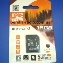 Карта пам`яті micro SD 16GB Mibrand HC UHS-1, блістер