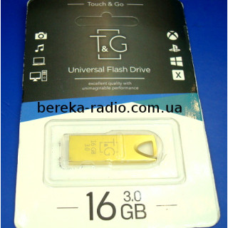 USB Flash 16GB T+G, USB 3.0, metal gold