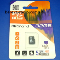 Карта пам`яті micro SD 32GB Mibrand HC UHS-1 (без перехідника SD)