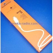 Шнур Borofone BX16 шт. microUSB - шт. USB 2.0 AF, 1m, білий, коробка