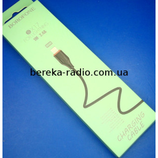 Шнур Borofone BX17 шт. Lightning - шт. USB 2.0 AF, 1m, чорний, коробка