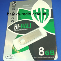 USB Flash 8GB Hi-Rali Shuttle, USB 2.0, метал, silver