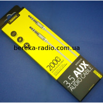 Шнур AUX шт. 3.5mm стерео - шт. 3.5mm стерео, Remax RL-L200, 2m, силікон, білий, коробка