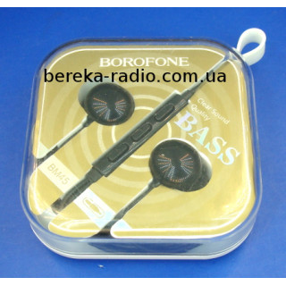 Навушники + мікрофон Borofone BM45, black, пластикова коробка