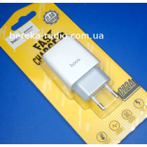 Зарядний пристрій 220V Hoco C72A (2.1A, 2xUSB), white, коробка