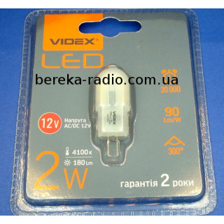 Лампа LED VIDEX G4e 2W/20W, 4100K, 12V, G4