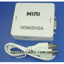 Конвертор HDMI в VGA mini (гн.HDMI (IN) - гн.VGA (OUT))