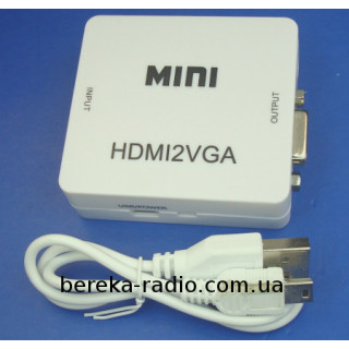 Конвертор HDMI в VGA mini (гн.HDMI (IN) - гн.VGA (OUT))