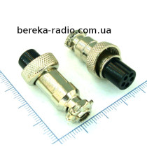 Роз`єм MIC 325 mini, гніздо на кабель 5 pin, діаметр 12 mm, металевий корпус