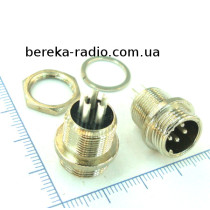 Роз`єм MIC 335 mini, штекер монтажний 5 pin, діаметр 12 mm, металевий корпус