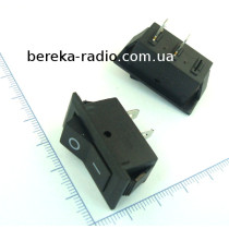 Перемикач клавішний KCD3-001 ON-OFF, 2 pin, 6A/220V, чорний