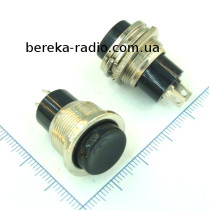 Кнопка Daier DS-212C BK ON-(OFF), 12mm, 2 pin, 3A/220V, чорна