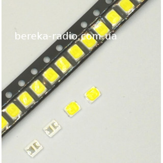 Світлодіод SMD 2835 білий 6000K, 0.2W/2.8-3.4V/60mA, 26-28lm, AM-2835H466W-S1, матова лінза
