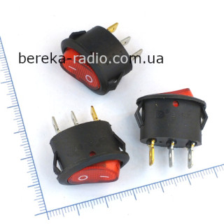 Перемикач клавішний Daier KCD1-9-101N ON-OFF, 3 pin, 6A/250V, червоний з підсвіткою