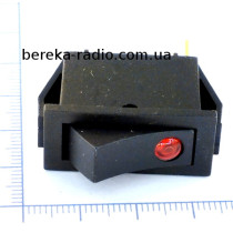 Перемикач клавішний Daier KCD3-101EN ON-OFF, 3pin, 15A/250VAC, червоний з підсвітко