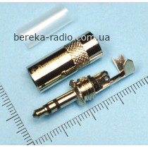 Штекер 3.5mm стерео YongSheng, металевий корпус, 4.5mm, без хвоста