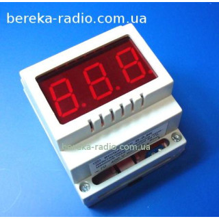 Вольтметр в корпусі AC 70 - 400V 0.8`` В-0.8К, DIN, червоний, 3-х цифр.LED інд.