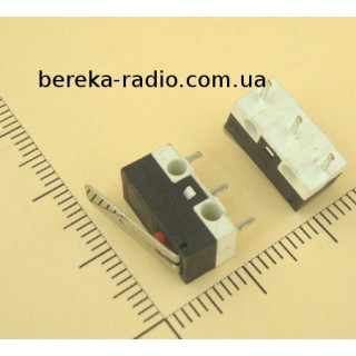 Мікровимикач 13x6.5mm, з лапкою 14mm, 3 pin, 2A, 125VAC (для комп. мишки)