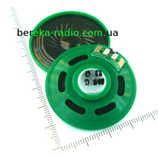Динамік круглий пластиковий 40x7mm, 0.5W, 8 Ohm, майларовий дифузор, магніт 15mm, China