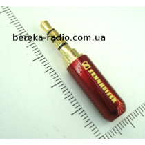 Штекер 3.5mm 4C Sennheiser, металевий корпус, червоний
