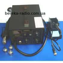 Термоповітряна паяльна станція YIHUA 852D+, 600W, 200-480*C (паяльник, діафрагмовий насос, 2 дисплеї