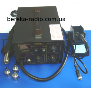Термоповітряна паяльна станція YIHUA 852D+, 600W, 200-480*C (паяльник, діафрагмовий насос, 2 дисплеї