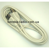 Шнур шт. USB A - шт.USB A, Vers.-2.0, діаметр 4.5mm, 2m, сірий