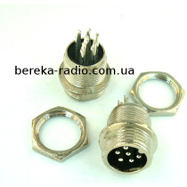 Роз`єм MIC 324 mini, гніздо на кабель 4 pin, діаметр 12 mm, металевий корпус