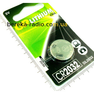 Батарея CR2032 GP Lithium Cell, 3V, CR2032-U1, блістер