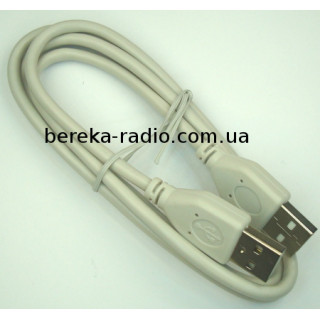 Шнур шт. USB A - шт.USB A, Vers.-2.0, діаметр 4.5mm, 1m, сірий