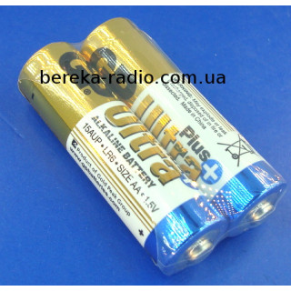 Батарея AA/LR6 1.5V GP Ultra+ Alkaline, GP15AUP-2S2