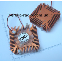 Вентилятор 12VDC/0.09A 5W 58x55x14mm, з радіатором, gold