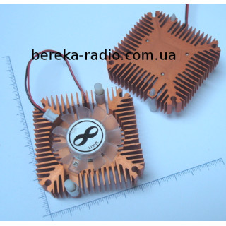 Вентилятор 12VDC/0.09A 5W 58x55x14mm, з радіатором, gold