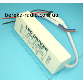 Драйвер LED 25-36W/300mA, Uвих=75-135VDC, Uвх=85-265VAC (в корпусі, 98х32х20mm)