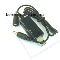 USB Boots Cable DC 5V (USB) to DC 9/12V (5.5/2.5), 1A, з перехідником гн. 5.5 - шт. 3.5, KWS-912V