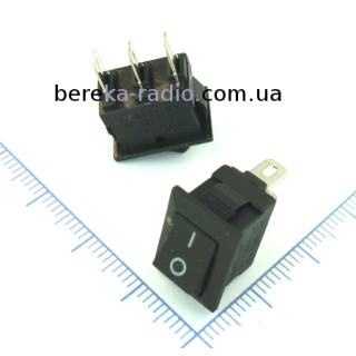 Перемикач клавішний SMRS-102-1 ON-ON, 3pin, 1A/220VAC, чорний