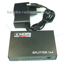 Сплітер HDMI 1x4, DC5V, металевий корпус