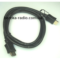 Шнур HDMI (шт.-шт.) Vers.-1.4, діаметр 6mm, gold, 1.5m, чорний