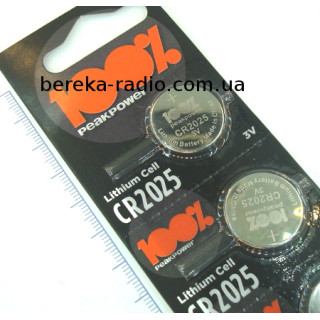 Батарея CR2025 GP Lithium Cell Peakpower, 3V, CR2025-2C5