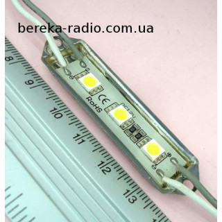 Світлодіодний модуль 3x5050 білий вологозах самокл (3 шт PLCC 5050) 13x72x4.4m
